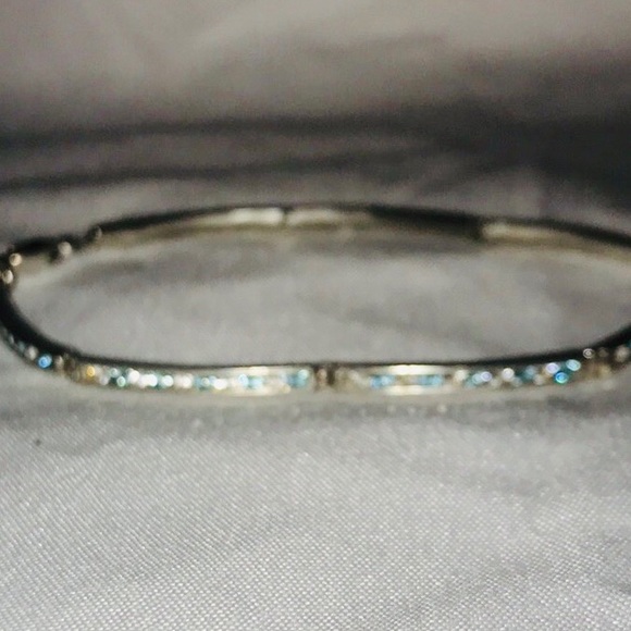NF 925 Sterling Silver Blue & Diamond Bracelet - Picture 5 of 6